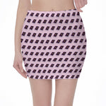 Purple Holy Bible Pattern Print Pencil Mini Skirt