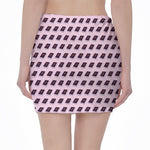 Purple Holy Bible Pattern Print Pencil Mini Skirt