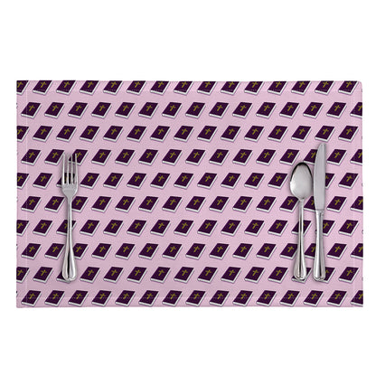 Purple Holy Bible Pattern Print Placemat