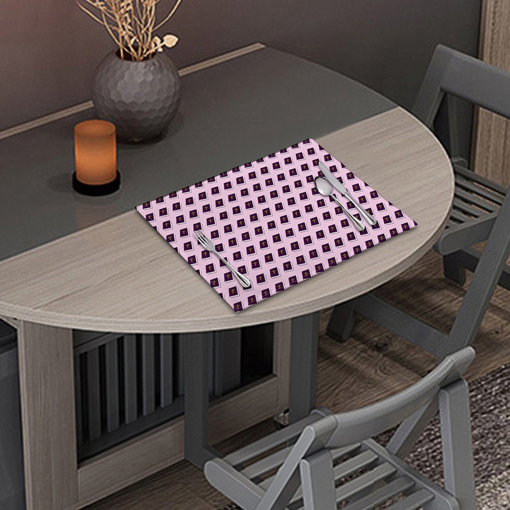 Purple Holy Bible Pattern Print Placemat