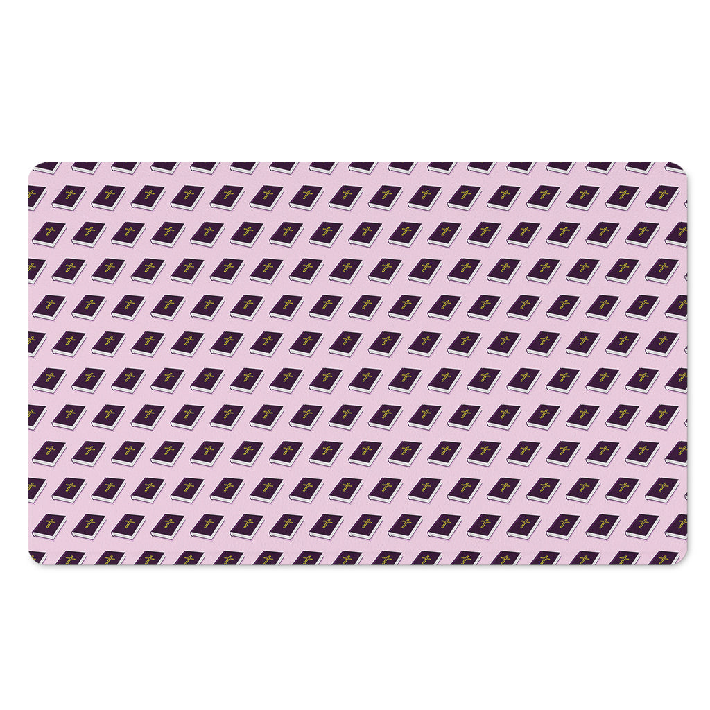 Purple Holy Bible Pattern Print Polyester Doormat