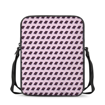 Purple Holy Bible Pattern Print Rectangular Crossbody Bag