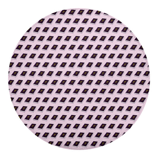 Purple Holy Bible Pattern Print Round Blanket
