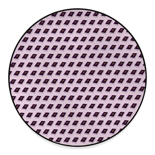 Purple Holy Bible Pattern Print Round Floor Mat