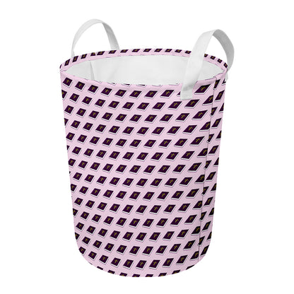 Purple Holy Bible Pattern Print Round Laundry Basket