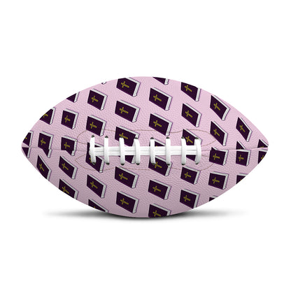 Purple Holy Bible Pattern Print Rugby Ball
