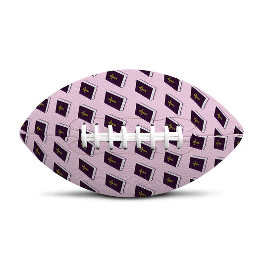 Purple Holy Bible Pattern Print Rugby Ball