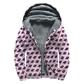 Purple Holy Bible Pattern Print Sherpa Lined Zip Up Hoodie