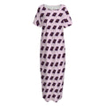 Purple Holy Bible Pattern Print Short Sleeve Long Nightdress