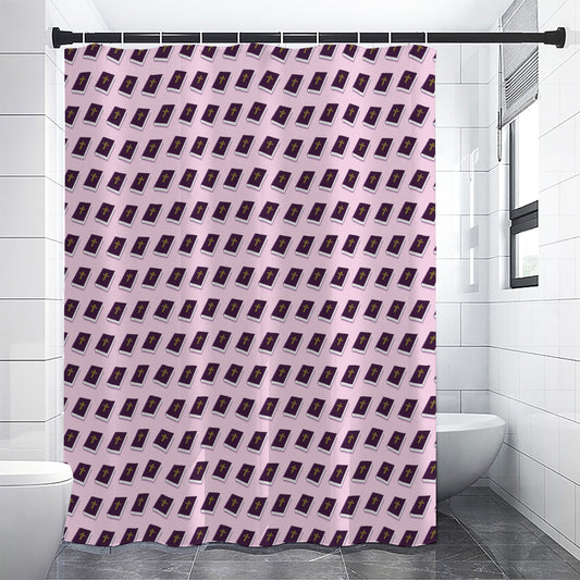 Purple Holy Bible Pattern Print Shower Curtain