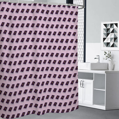 Purple Holy Bible Pattern Print Shower Curtain