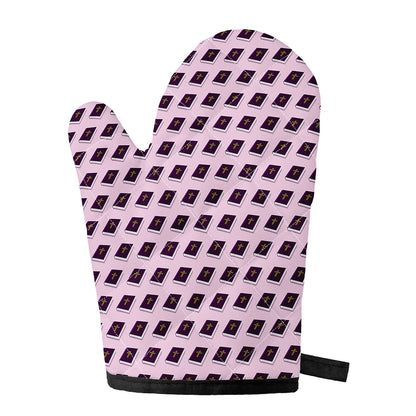 Purple Holy Bible Pattern Print Single Oven Mitt