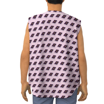 Purple Holy Bible Pattern Print Sleeveless Baseball Jersey