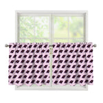Purple Holy Bible Pattern Print Tier Curtains