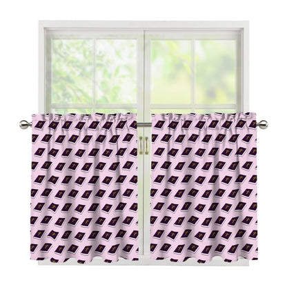 Purple Holy Bible Pattern Print Tier Curtains