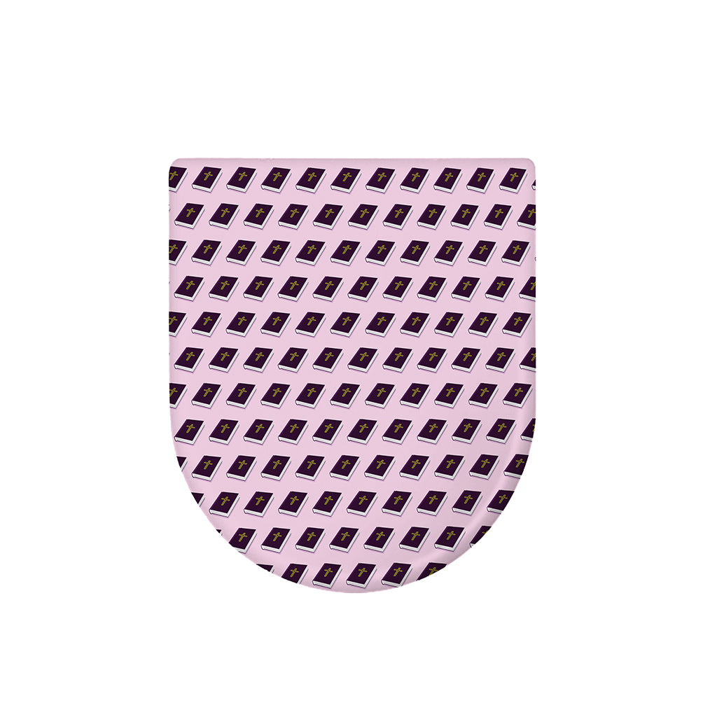 Purple Holy Bible Pattern Print Toilet Lid Cover