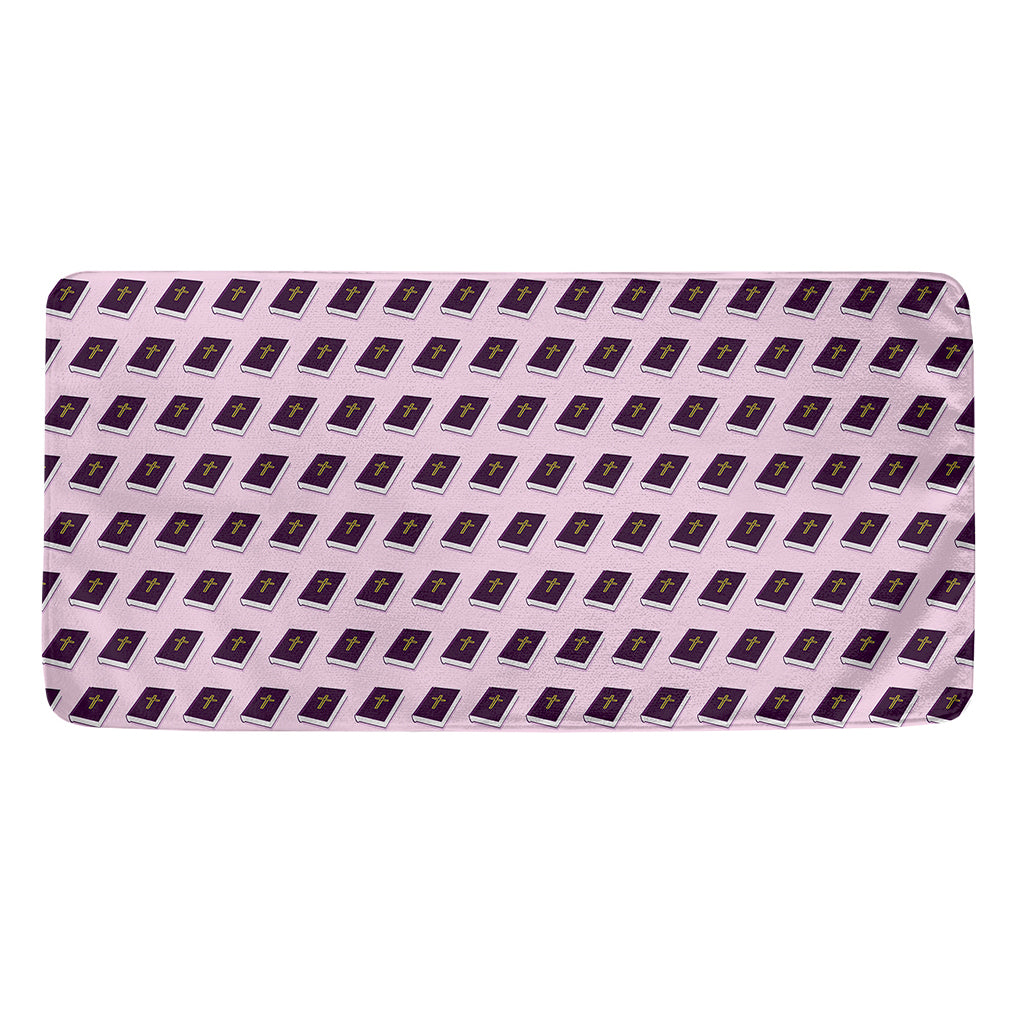 Purple Holy Bible Pattern Print Towel