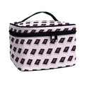 Purple Holy Bible Pattern Print Travel Makeup Bag