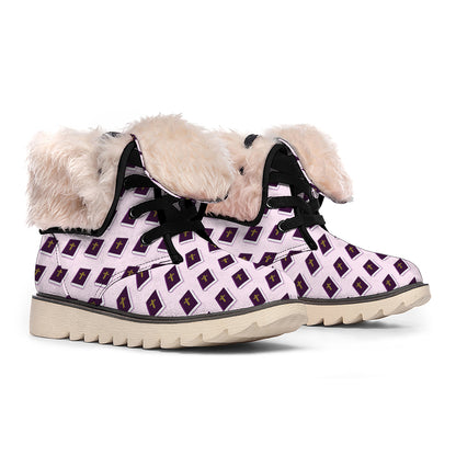 Purple Holy Bible Pattern Print Winter Boots