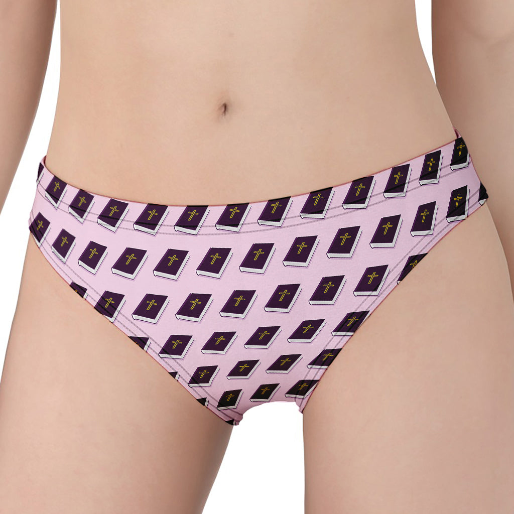 Purple Holy Bible Pattern Print Women's Panties