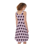 Purple Holy Bible Pattern Print Women's Sleeveless Dress