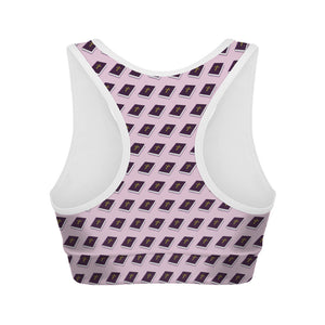 Purple Holy Bible Pattern Print Women's Sports Bra