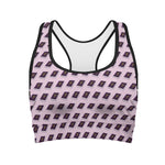 Purple Holy Bible Pattern Print Women's Sports Bra