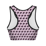 Purple Holy Bible Pattern Print Women's Sports Bra