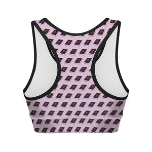 Purple Holy Bible Pattern Print Women's Sports Bra