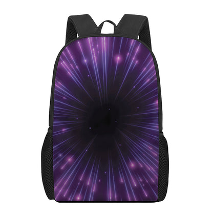 Purple Hyperspace Print 17 Inch Backpack