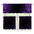 Purple Hyperspace Print 3 Piece Kitchen Curtains