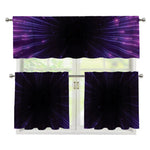 Purple Hyperspace Print 3 Piece Kitchen Curtains
