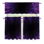 Purple Hyperspace Print 3 Piece Kitchen Curtains