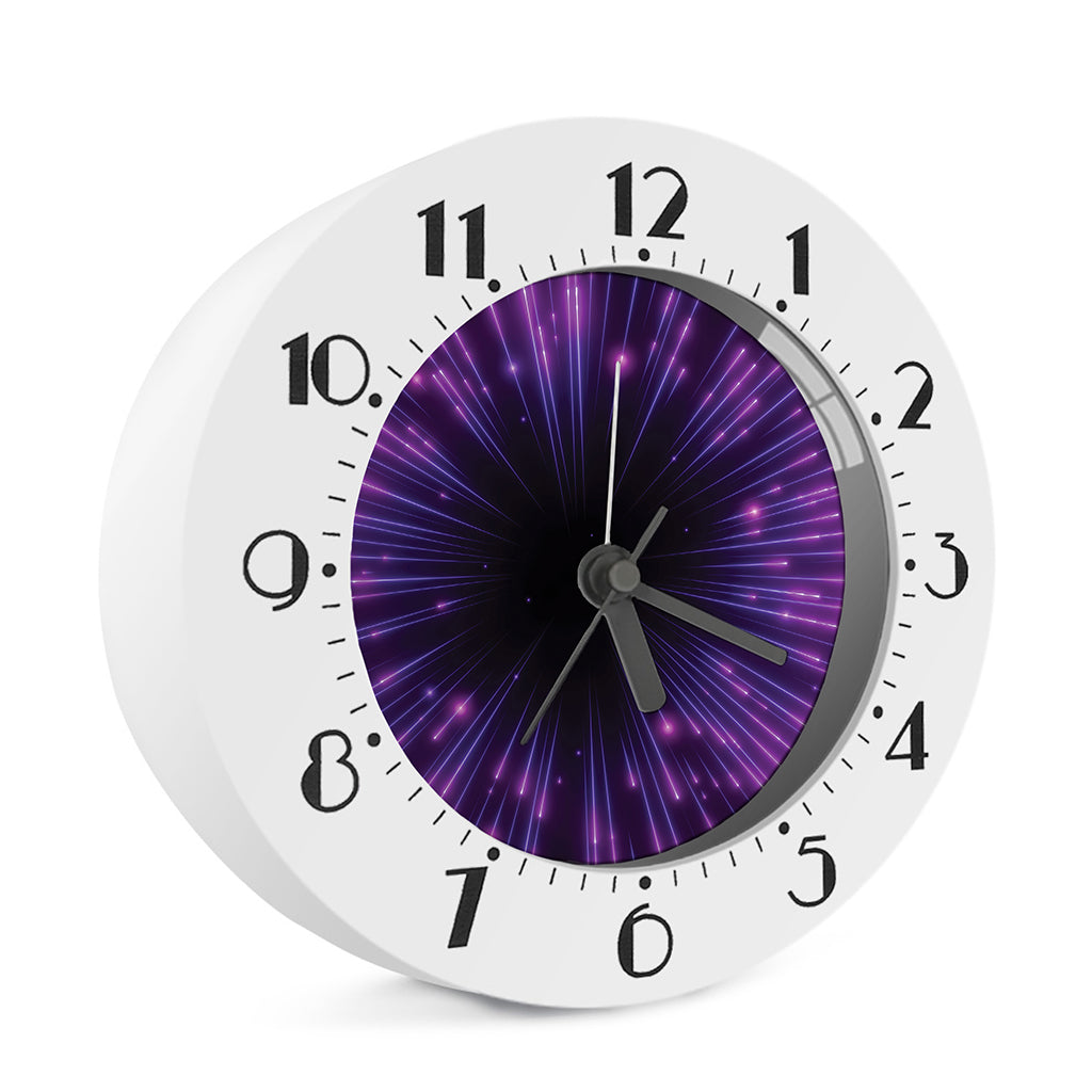 Purple Hyperspace Print Alarm Clock