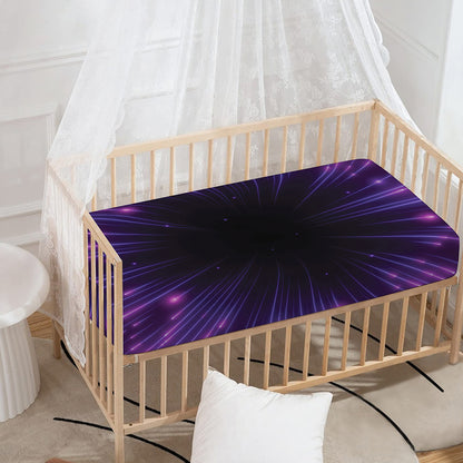 Purple Hyperspace Print Baby Crib Sheet