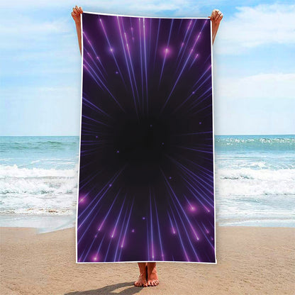 Purple Hyperspace Print Beach Towel