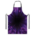 Purple Hyperspace Print Bib Apron With Pocket