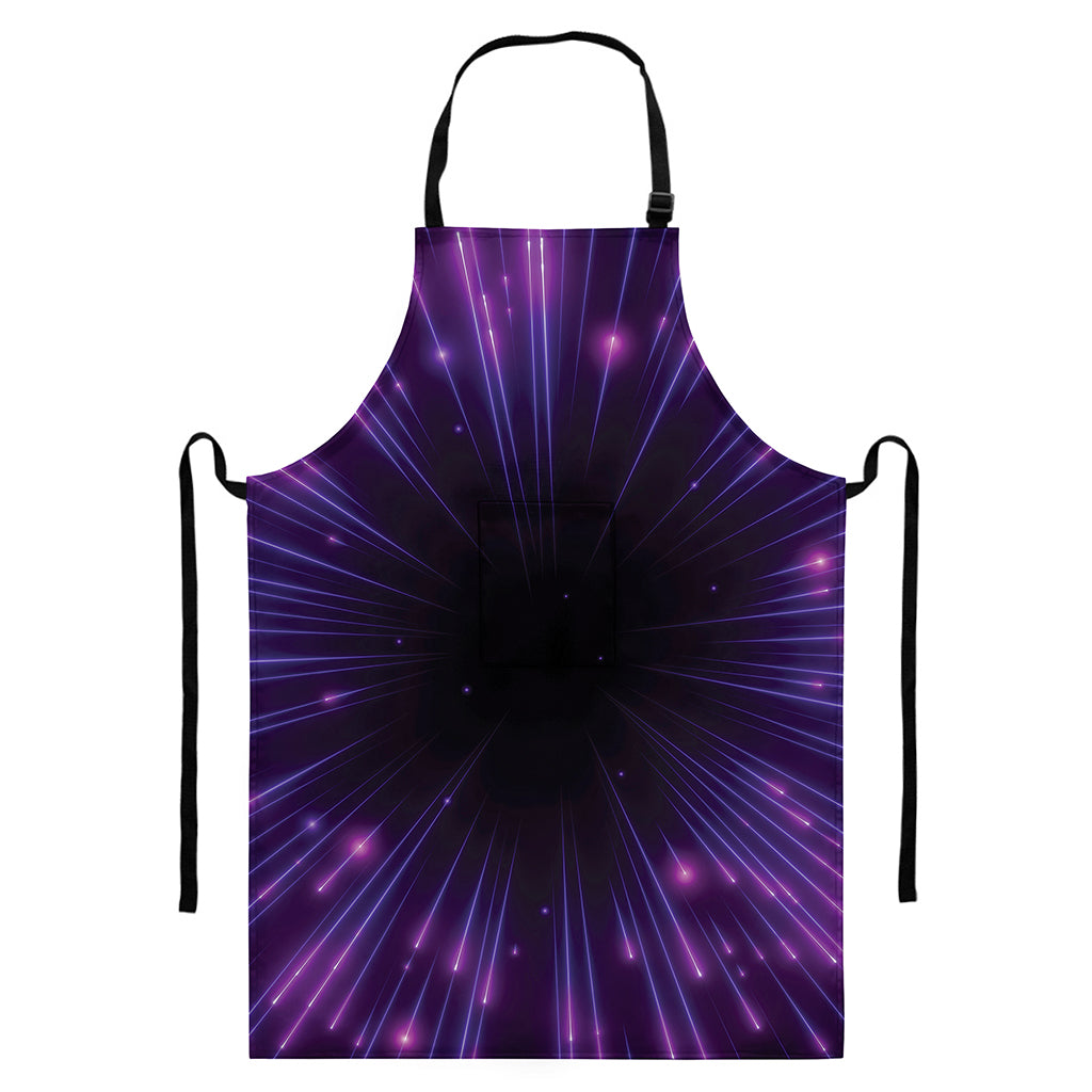 Purple Hyperspace Print Bib Apron With Pocket