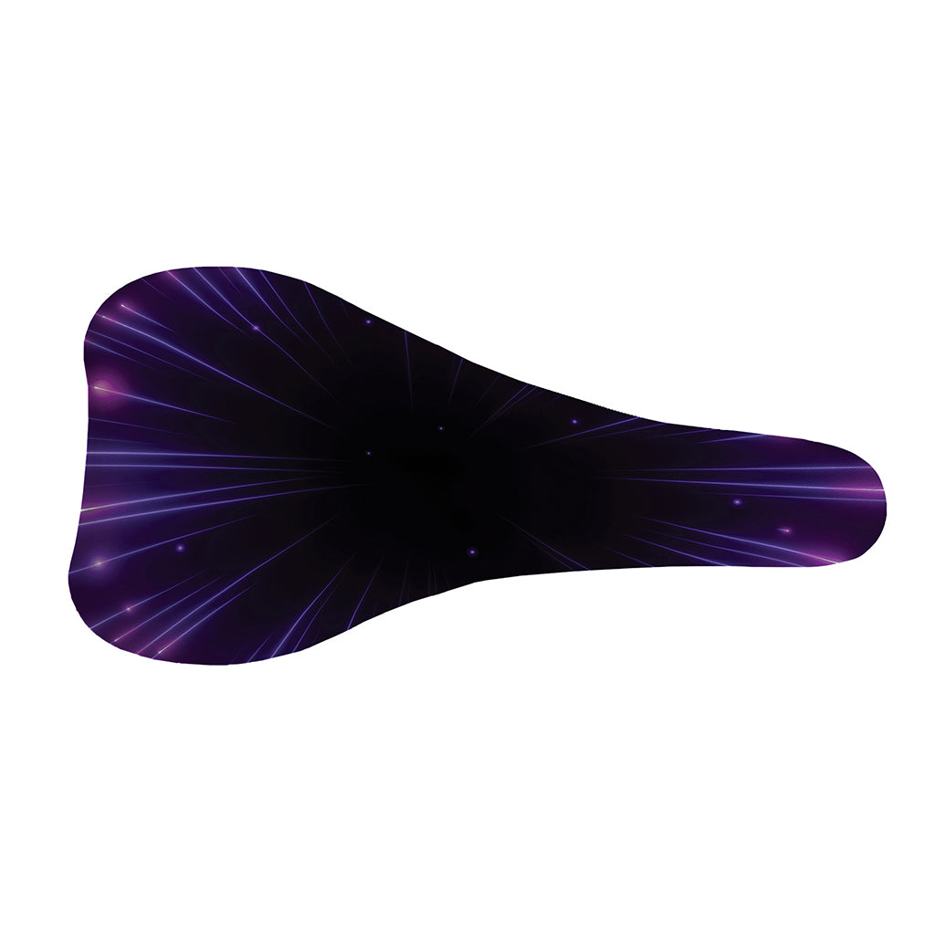 Purple Hyperspace Print Bicycle Seat Cover