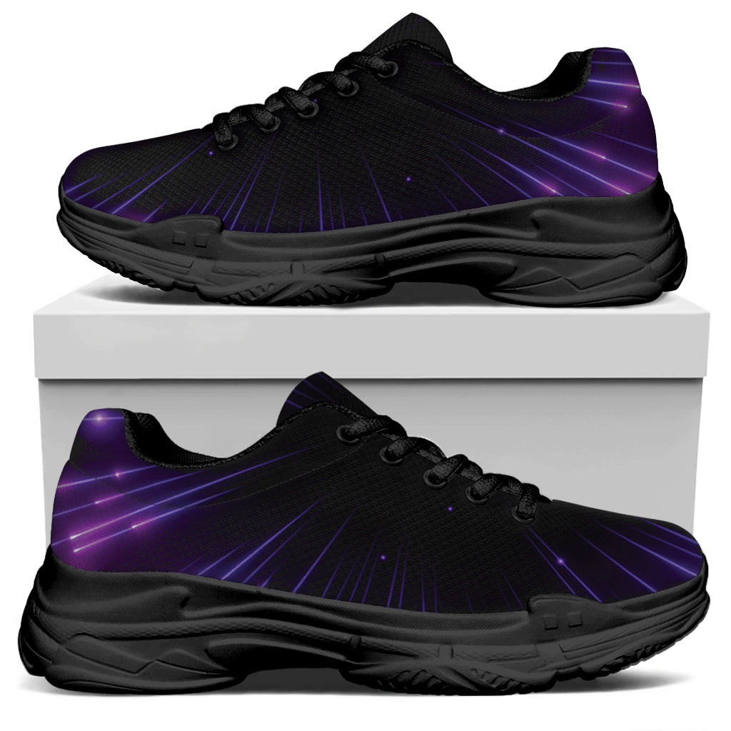 Purple Hyperspace Print Black Chunky Shoes