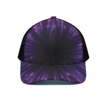 Purple Hyperspace Print Black Mesh Trucker Cap