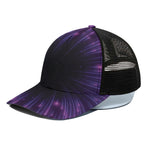 Purple Hyperspace Print Black Mesh Trucker Cap