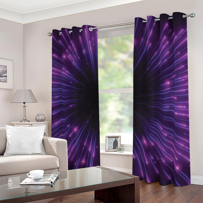 Purple Hyperspace Print Blackout Grommet Curtains