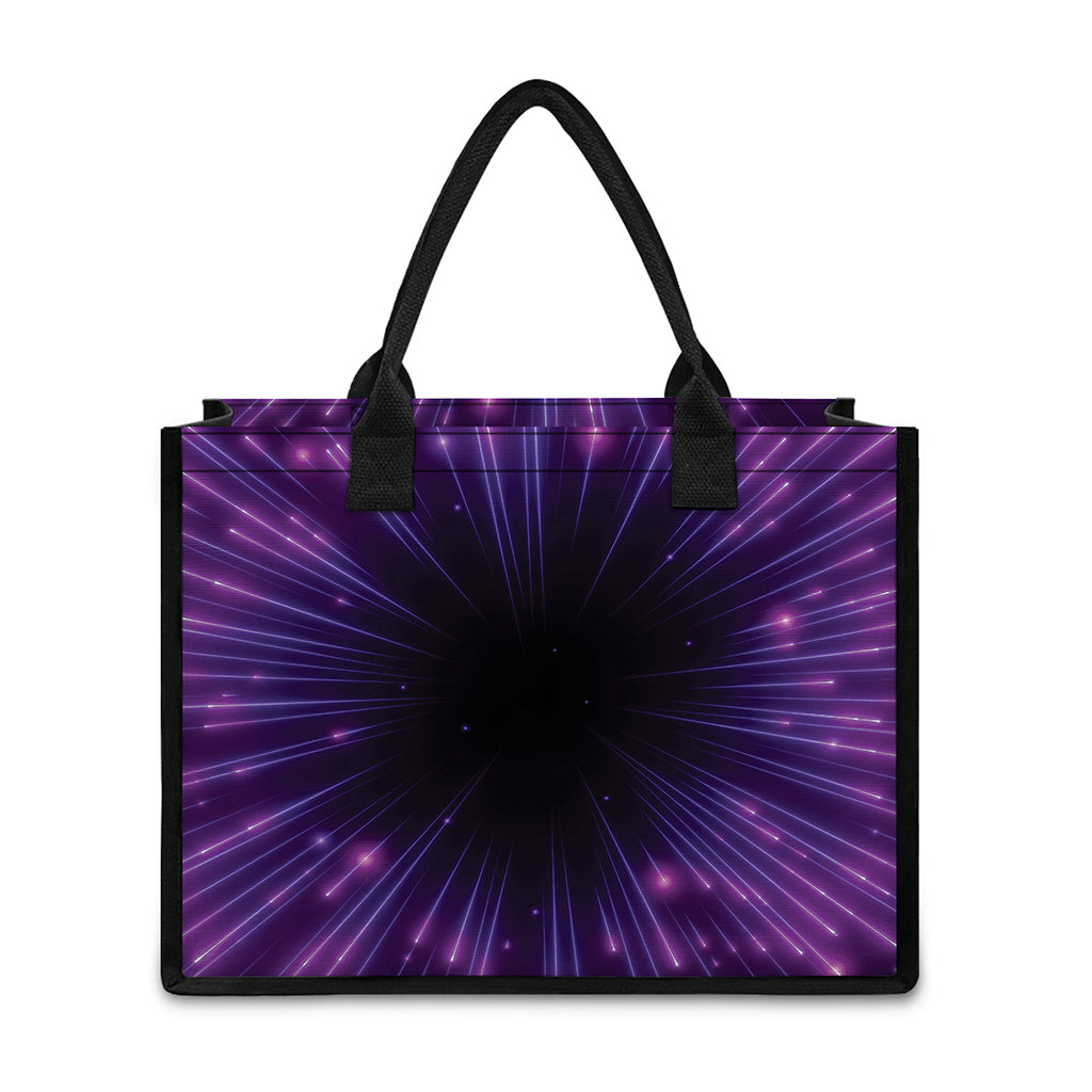 Purple Hyperspace Print Canvas Tote Bag