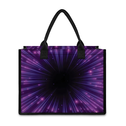 Purple Hyperspace Print Canvas Tote Bag