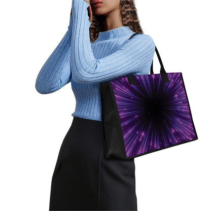 Purple Hyperspace Print Canvas Tote Bag