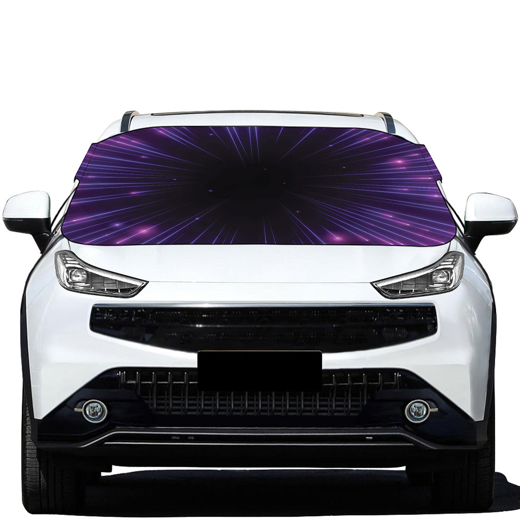 Purple Hyperspace Print Car Windshield Snow Cover