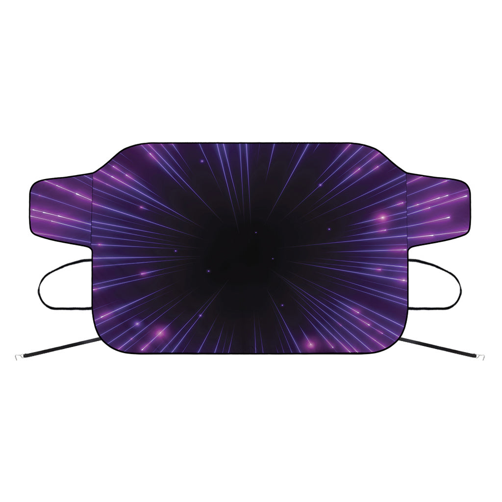 Purple Hyperspace Print Car Windshield Snow Cover