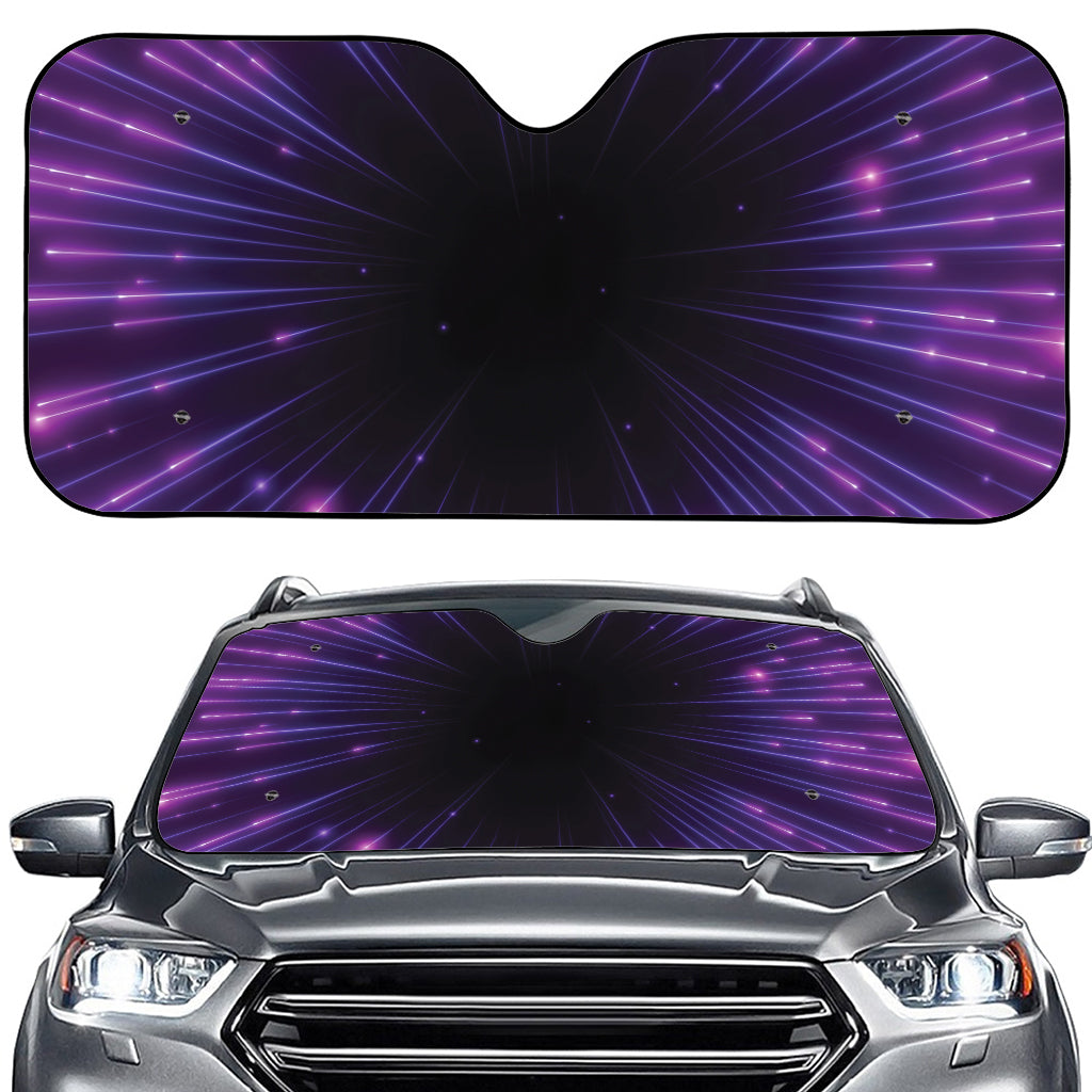 Purple Hyperspace Print Car Windshield Sun Shade