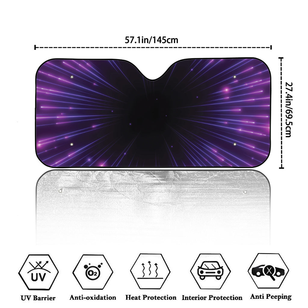 Purple Hyperspace Print Car Windshield Sun Shade